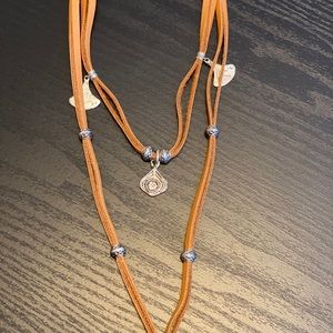 *3 for $20* Long suede tan necklace